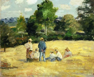 resting harvesters montfoucault 1875 Camille Pissarro Oil Paintings